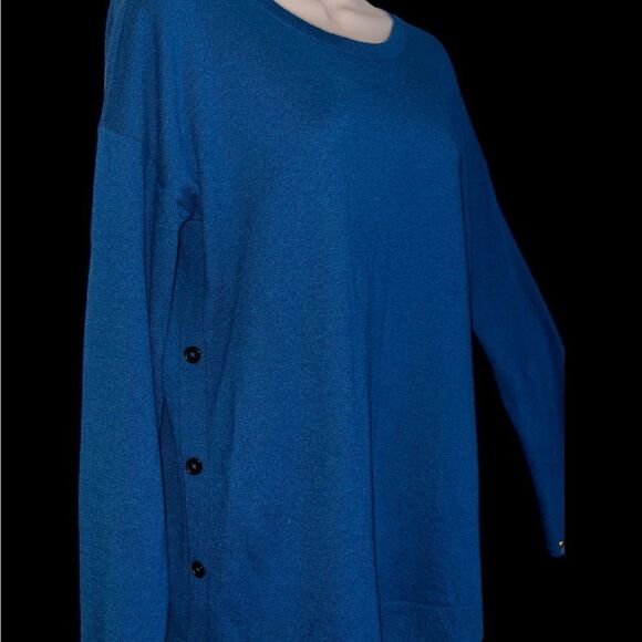Talbots Vibrant Blue Knit Top 30% Lambswool Small - Picture 2 of 5